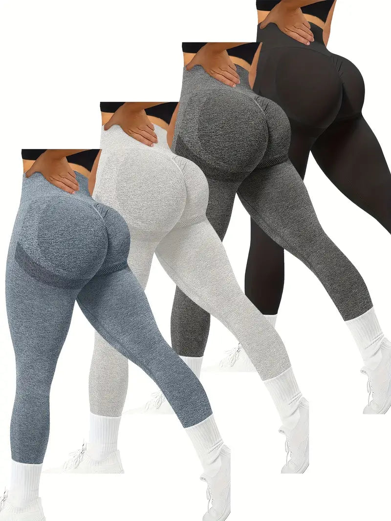 High Waisted Seamless Leggings - Black