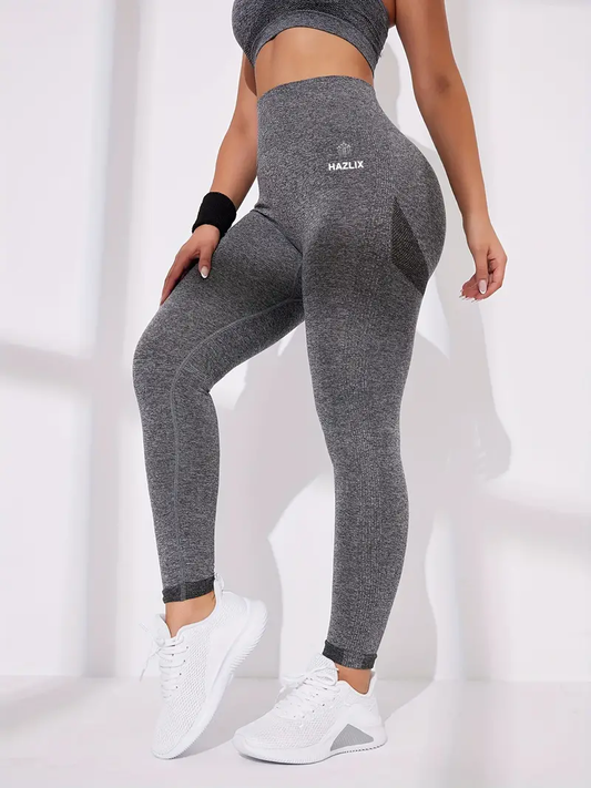 High Waisted Seamless Leggings - Grey